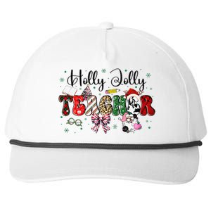 In My Holly Xmas Jolly Teacher Era Teacher Vibes Christmas Snapback Five-Panel Rope Hat