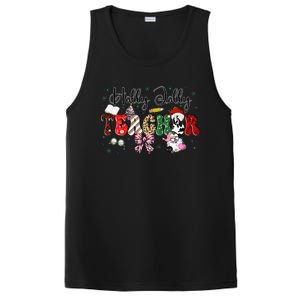 In My Holly Xmas Jolly Teacher Era Teacher Vibes Christmas PosiCharge Competitor Tank