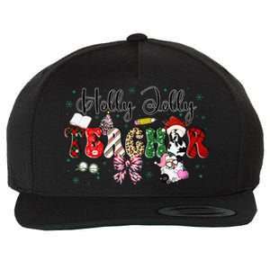 In My Holly Xmas Jolly Teacher Era Teacher Vibes Christmas Wool Snapback Cap