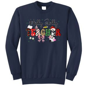 In My Holly Xmas Jolly Teacher Era Teacher Vibes Christmas Sweatshirt