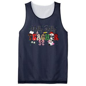 In My Holly Xmas Jolly Teacher Era Teacher Vibes Christmas Mesh Reversible Basketball Jersey Tank