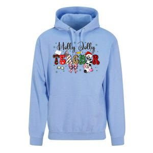 In My Holly Xmas Jolly Teacher Era Teacher Vibes Christmas Unisex Surf Hoodie