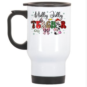 In My Holly Xmas Jolly Teacher Era Teacher Vibes Christmas Stainless Steel Travel Mug