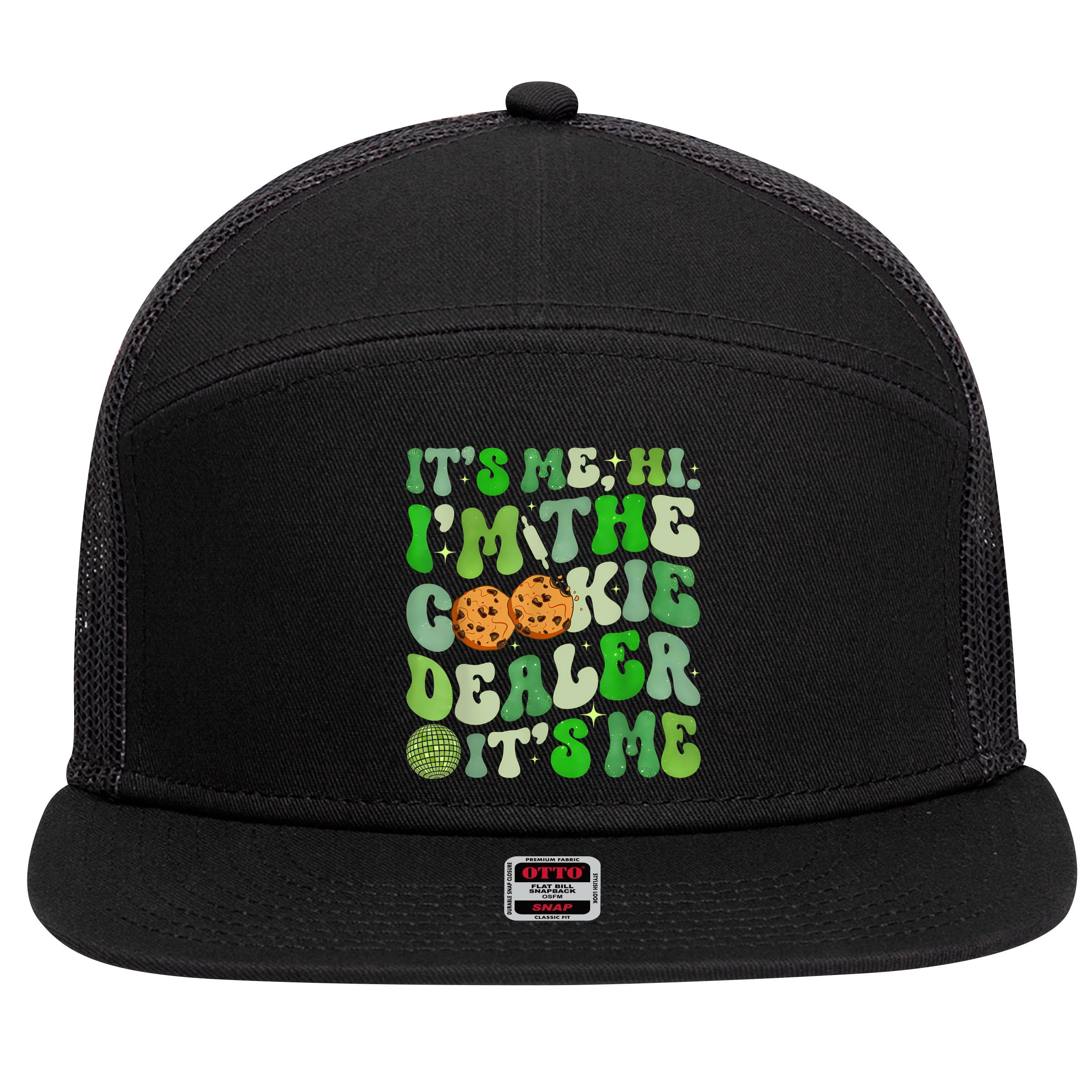 Its Me Hi Im The Cookie Dealer Girl Scout Troop Scouting 7 Panel Mesh Trucker Snapback Hat