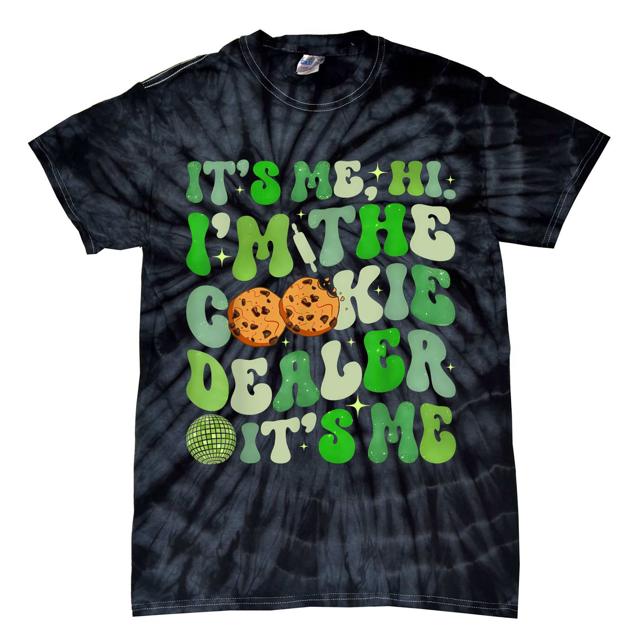 Its Me Hi Im The Cookie Dealer Girl Scout Troop Scouting Tie-Dye T-Shirt