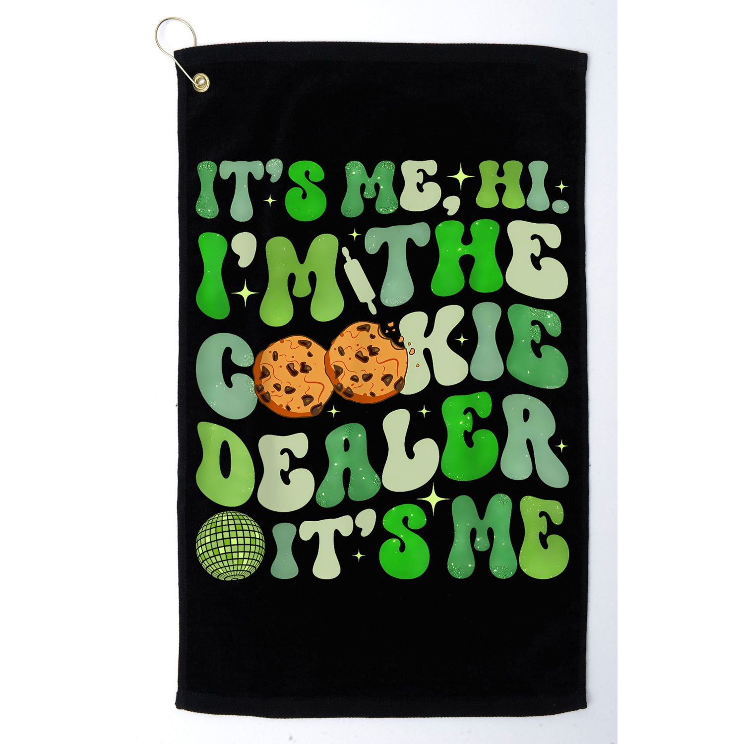 Its Me Hi Im The Cookie Dealer Girl Scout Troop Scouting Golf Towel