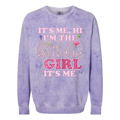 Its Me Hi Im The Birthday Girl Its Me Birthday Party Colorblast Crewneck Sweatshirt