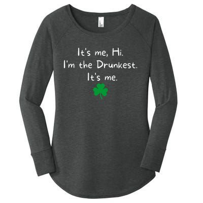 It’s Me Hi I’m The Drunkest It’s Me St Patricks Day Shamrock Women's Perfect Tri Tunic Long Sleeve Shirt