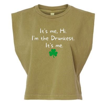 It’s Me Hi I’m The Drunkest It’s Me St Patricks Day Shamrock Garment-Dyed Women's Muscle Tee