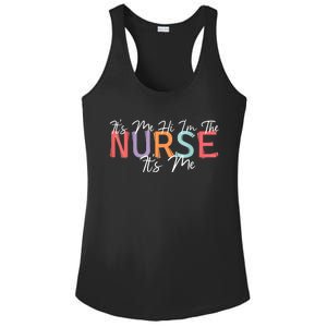 Its Me Hi I'm The Nurse RN ER NICU Nursing Ladies PosiCharge Competitor Racerback Tank