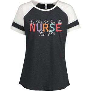 Its Me Hi I'm The Nurse RN ER NICU Nursing Enza Ladies Jersey Colorblock Tee