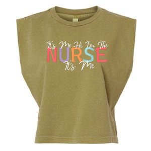 Its Me Hi I'm The Nurse RN ER NICU Nursing Garment-Dyed Women's Muscle Tee