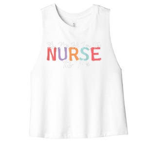 Its Me Hi I'm The Nurse RN ER NICU Nursing Women's Racerback Cropped Tank