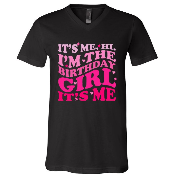 It's Me Hi I'm The Birthday Girl Lovely Birthday Party V-Neck T-Shirt