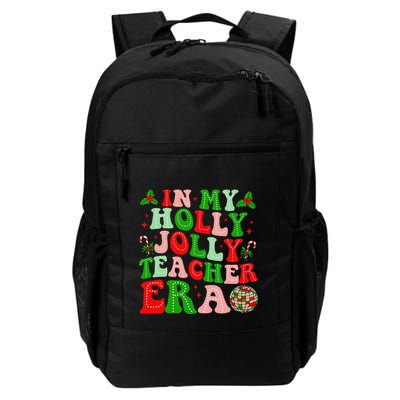 In My Holly Xmas Jolly Teacher Era Teacher Christmas Vibes Backpack