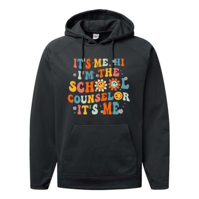 It's Me Hi I'm The School Counselor Back To School First Day Performance Fleece Hoodie