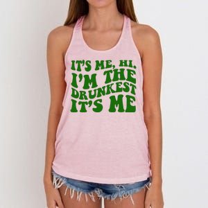 Its Me Hi Im The Drunkest Its Me St Patricks Day Women's Knotted Racerback Tank