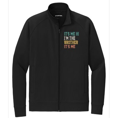 Its Me Hi Im The Brother Its Me Funny Daddy Dad Brother Vintage Retro Stretch Full-Zip Cadet Jacket