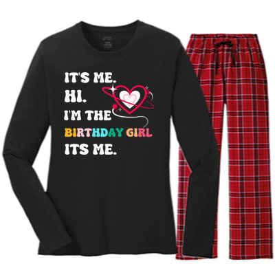 Its Me Hi Im The Birthday Girl Its Me Birthday Girl Women's Long Sleeve Flannel Pajama Set 