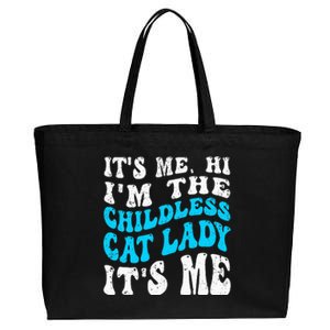 Its Me Hi Im The Childless Cat Lady Cotton Canvas Jumbo Tote