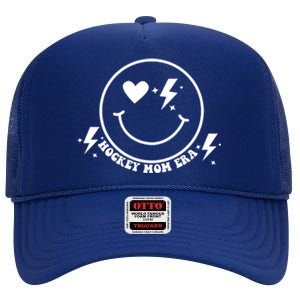 In My Hockey Mom Era Gift High Crown Mesh Back Trucker Hat