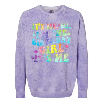 Its Me Hi Im The Birthday Girl Its Me Colorblast Crewneck Sweatshirt