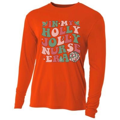 In My Holly Xmas Jolly Nurse Era Retro Christmas Jolly Nurse Gift Cooling Performance Long Sleeve Crew