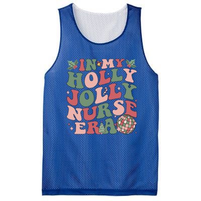 In My Holly Xmas Jolly Nurse Era Retro Christmas Jolly Nurse Gift Mesh Reversible Basketball Jersey Tank