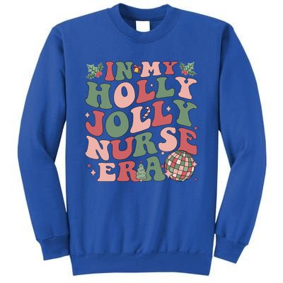 In My Holly Xmas Jolly Nurse Era Retro Christmas Jolly Nurse Gift Tall Sweatshirt