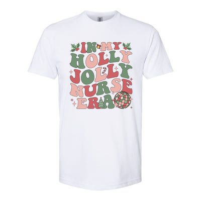 In My Holly Xmas Jolly Nurse Era Retro Christmas Jolly Nurse Gift Softstyle CVC T-Shirt