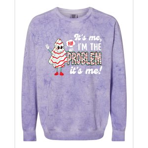 It's Me Hi I'm The Problem Funny Christmas Tree Cake Colorblast Crewneck Sweatshirt