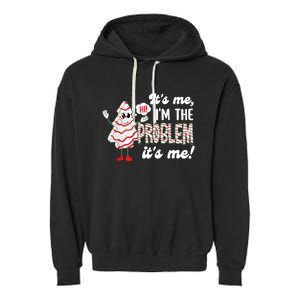 It's Me Hi I'm The Problem Funny Christmas Tree Cake Garment-Dyed Fleece Hoodie