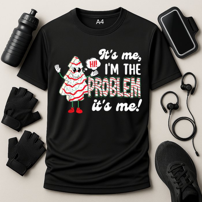 It's Me Hi I'm The Problem Funny Christmas Tree Cake Performance Shirt