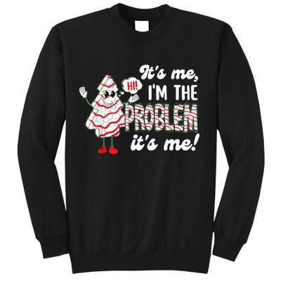 It's Me Hi I'm The Problem Funny Christmas Tree Cake Sweatshirt