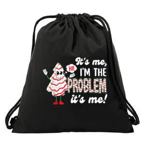 It's Me Hi I'm The Problem Funny Christmas Tree Cake Drawstring Bag