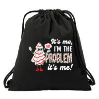 It's Me Hi I'm The Problem Funny Christmas Tree Cake Drawstring Bag