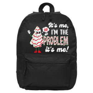 It's Me Hi I'm The Problem Funny Christmas Tree Cake 16 in Basic Backpack