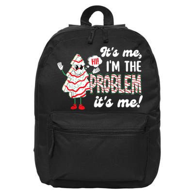 It's Me Hi I'm The Problem Funny Christmas Tree Cake 16 in Basic Backpack