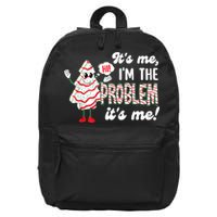 It's Me Hi I'm The Problem Funny Christmas Tree Cake 16 in Basic Backpack