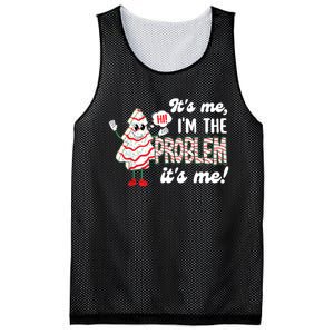 It's Me Hi I'm The Problem Funny Christmas Tree Cake Mesh Reversible Basketball Jersey Tank