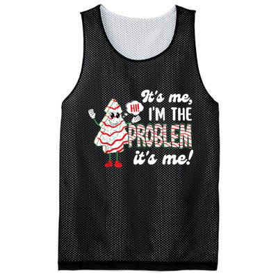 It's Me Hi I'm The Problem Funny Christmas Tree Cake Mesh Reversible Basketball Jersey Tank