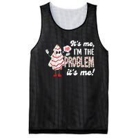 It's Me Hi I'm The Problem Funny Christmas Tree Cake Mesh Reversible Basketball Jersey Tank