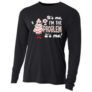 It's Me Hi I'm The Problem Funny Christmas Tree Cake Cooling Performance Long Sleeve Crew