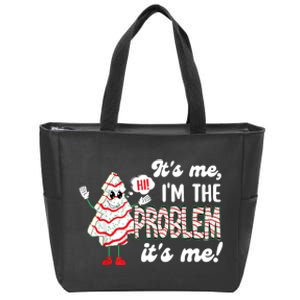 It's Me Hi I'm The Problem Funny Christmas Tree Cake Zip Tote Bag