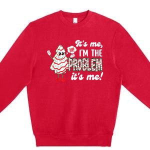 It's Me Hi I'm The Problem Funny Christmas Tree Cake Premium Crewneck Sweatshirt