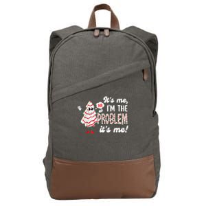 It's Me Hi I'm The Problem Funny Christmas Tree Cake Cotton Canvas Backpack