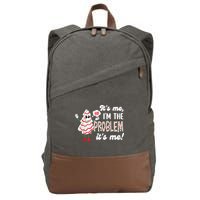It's Me Hi I'm The Problem Funny Christmas Tree Cake Cotton Canvas Backpack