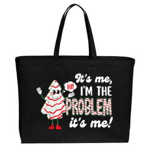 It's Me Hi I'm The Problem Funny Christmas Tree Cake Cotton Canvas Jumbo Tote