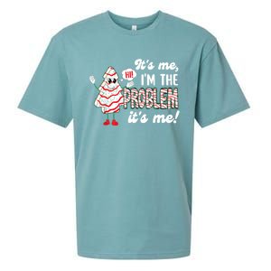 It's Me Hi I'm The Problem Funny Christmas Tree Cake Sueded Cloud Jersey T-Shirt