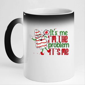 It's Me Hi I'm The Problem Funny Christmas Tree Cake 11oz Black Color Changing Mug